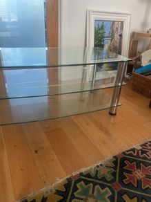 glass tv table