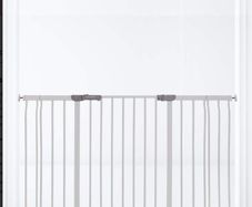 Dreambaby Wide Ava baby Gate + 1 x 9cm & 1 x 18cm Extension - White - 76cm Tall - (Fits Gaps 99cm-132.5cm)
