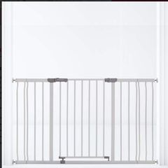 Dreambaby Wide Ava baby Gate + 1 x 9cm & 1 x 18cm Extension - White - 76cm Tall - (Fits Gaps 99cm-132.5cm)