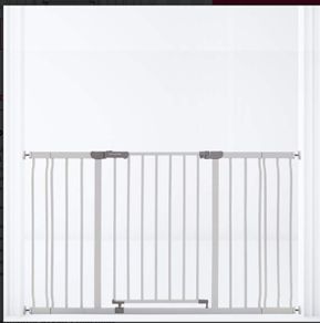 Dreambaby Wide Ava baby Gate + 1 x 9cm & 1 x 18cm Extension - White - 76cm Tall - (Fits Gaps 99cm-132.5cm)