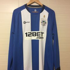 Wigan Athletic Jersey. Season 2012/2013. Official Mi-fit Long Sleeved Mens Home Jersey. Authentic Original From 2012. Not A Modern Day Remake.