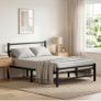 Double Bed Frame, 4ft6 All Metal Slats Support Platform Bed Frame with Under-Bed Storage Space, Easy Assembly, Noise Free, No Box Spring Needed, Black Image 2
