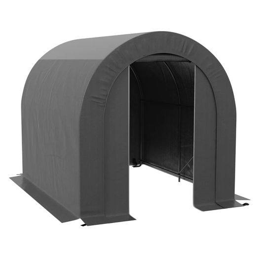 Garden Storage Tent Outdoor Storage Shelter Bike Garage with PE Cover & Metal Frame 2.4 x 1.8 x 1.9 m Dark Gray