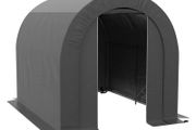 Garden Storage Tent Outdoor Storage Shelter Bike Garage with PE Cover &amp; Metal Frame 2.4 x 1.8 x 1.9 m Dark Gray