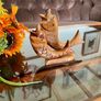MCM Retro Carved Pair Wooden Koi Fish Cocktail Stick Holders with Black Eyes Kitschy Vintage Image 6