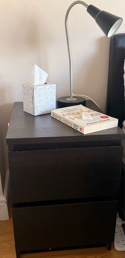 IKEA MALM black bedside cabinet