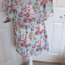 Beauty Angel Mint Floral Boho Tea Dress Chiffon Overlay Size M/L Image 3
