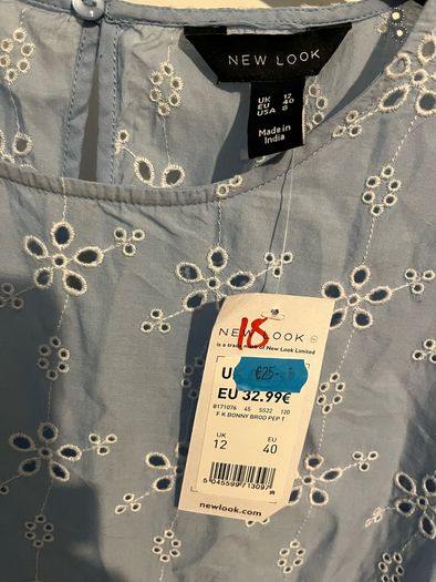 New Look blue peplum top BNWT