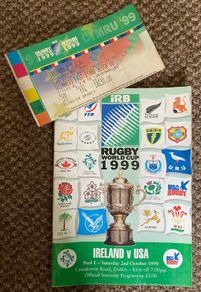 Very Rare 1999 Ireland v USA - Rugby World Cup Pool E Programme & Match Ticket