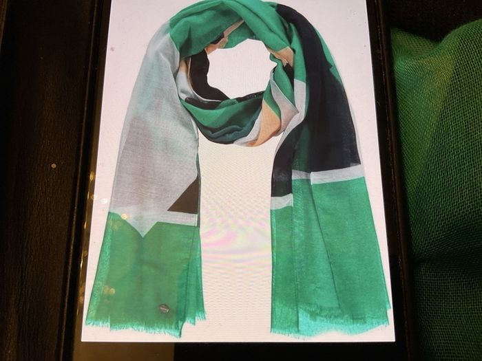 Samoon.  SALE New Scarf From Samoon In Shades Of Jade , Navy And White/ Grey. Reduced