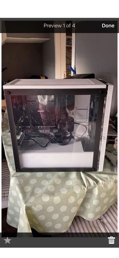 gaming pc and two monitors