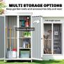 Garden Tool Shed Outdoor Storage Cabinet with Removable Shelves with Asphalt Roof Image 5