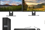 DELL OptiPlex 7050 SFF / Intel Core i7-6700 Vpro Processor Quad Core 16gb Of Ram 512GB M.2 SSD with Dual Dell P2217H 22" Monitor and Brand-new Dell USB Keyboard and Mouse QWERTY - UK - Black