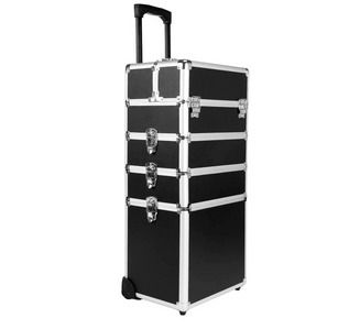 Multi-function 4 in 1 Beauty Cosmetic makeup nail hairdressing Beauty Case black Vanity Trolley