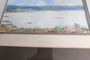 Signed watercooler framed picture seascape of west of ireland.