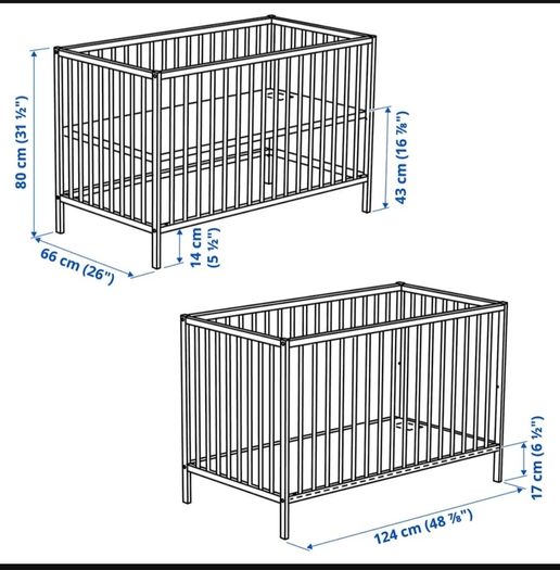 Ikea Sniglar Baby Cot With Baby Elegance Mattress
