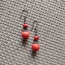 Red Drop Earrings- silver 925 Image 2