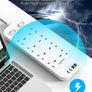 Extension Lead with 2 USB C Slots, 8 Way Power Strip Surge Protector | 4 USB Ports, 1800J Surge Protection, 1.8M Braided Extension Cord, Double Switch Multi Plug Outlets Socket for Home Office Image 5