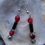 Gemstone earrings,New,Red/Black earrings,free post.Handmade jewellery Image 2