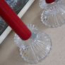 Tipperary Crystal Candlesticks with Tall red Candles Image 4