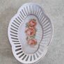 SET OF 2 Bavaria Schumann reticulated tray or dish hand painted floral pattern perfect dresser dish Image 3