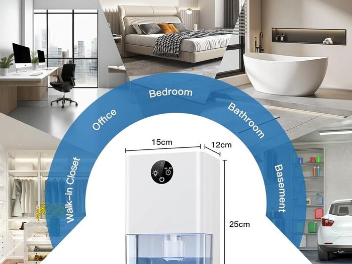 Dehumidifier for Home 22.5W  1800ML Electric Dehumidifiers 400ML/Day Auto Off 4/8H Timer Auto Defrost Ultra Quiet 7 Coloured LED Portable Dehumidifier for Drying Clothes Bedroom, Bathroom, Wardrobe, RV