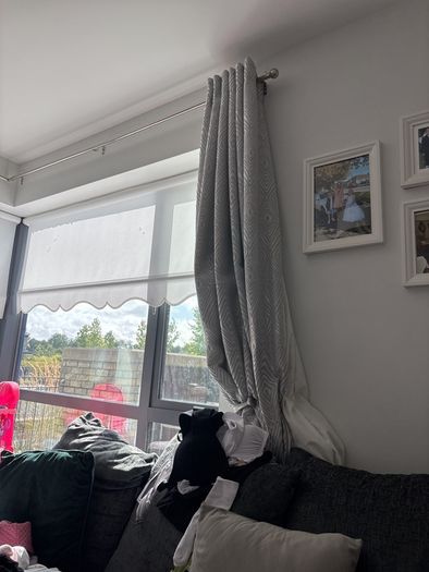Grey Silver Heavy Curtains 90 x 90