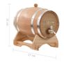 Wine Barrel with Tap Solid Oak Wood 6 L Image 8