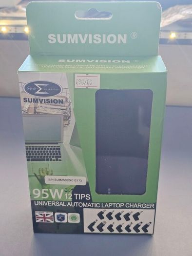 2026 Automatic Sumvision 95W Universal 95W Power Adapter With 12Tips DC (Updated S.tyle) / Charger for Laptops.