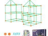 140-Piece Kids Fort Building Kit Glow in the Dark STEM Toy