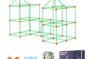 140-Piece Kids Fort Building Kit Glow in the Dark STEM Toy