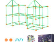 main image for ad 140-Piece Kids Fort Building Kit Glow in the Dark STEM Toy