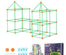 140-Piece Kids Fort Building Kit Glow in the Dark STEM Toy