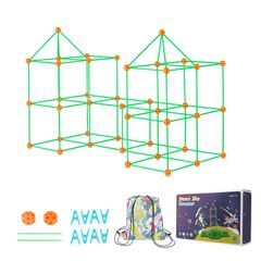 140-Piece Kids Fort Building Kit Glow in the Dark STEM Toy