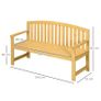 2 Seater Wooden Garden Bench with Armrest, Outdoor Furniture Chair for Park or Balcony, Orange Image 3