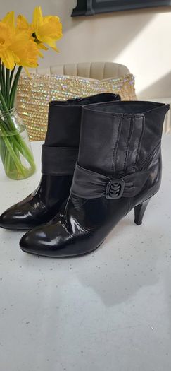 SEE by Chloe black leather hi-shine ankle boots Sz 40 (fit 7-7.5UK) - Rrp 495 (New)