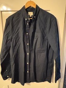 H and m long sleeve navy shirt