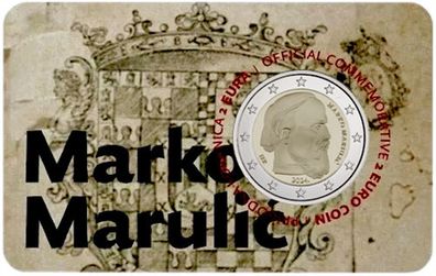 Croatia 2 Euro Commemorative Coin 2024 - Marko Marulic. Coincard. Uncirculated.