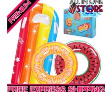 Swimming Rings for Kids Fruit Pool Float, Swim Tube Ring, Inflatable Pool Floats Swim Pool Party (FREE SHIPPING)