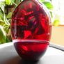 Hand Blown Art Glass Ruby Large Bottle Image 2