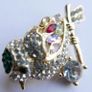 Vintage Tiny Colorful Bird Brooch, Small Gold Bird Pin, Little Crystal Rhinestone Brooch Image 8