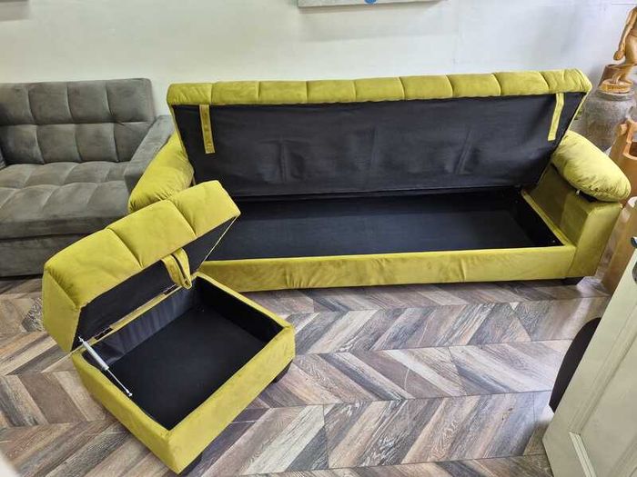 Yadhi 3-4 Seater Sofa Bed + Matching Pouffe  Lime