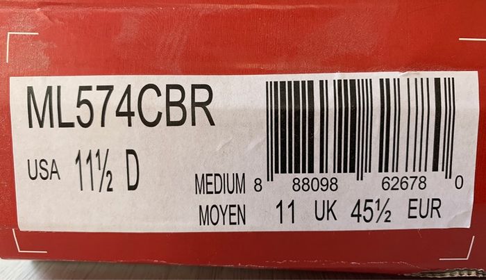 New Balance Men's 574 ML CBR Blue Red Uk 11/us 11.5 Bnib