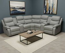 New Stanley Grey Fabric Corner Recliner Sofa