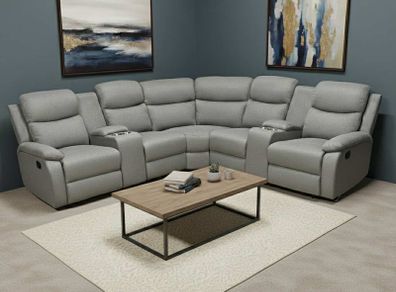 New Stanley Grey Fabric Corner Recliner Sofa
