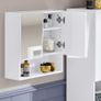 Mirror cabinet modern design  has 2 mirrored doors and an open storage compartment Image 4