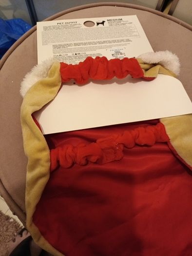 Velour reindeer festive dog coat