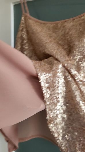 PRIMARK blush bling cami Sz 12