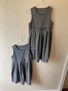 2 Lily & Dan grey pinafores (new) age 8-9
