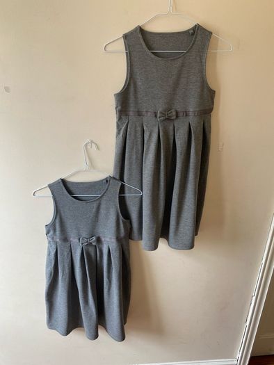 2 Lily & Dan grey pinafores (new) age 8-9